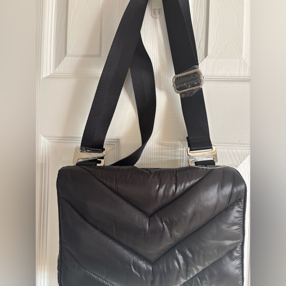 Athleta Black Quilted Shoulder Bag